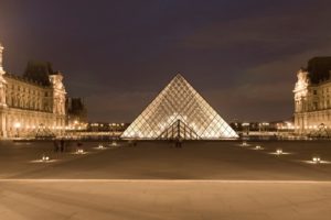 France, The Louvre, Long exposure, Paris, Pyramid, Night, Museum