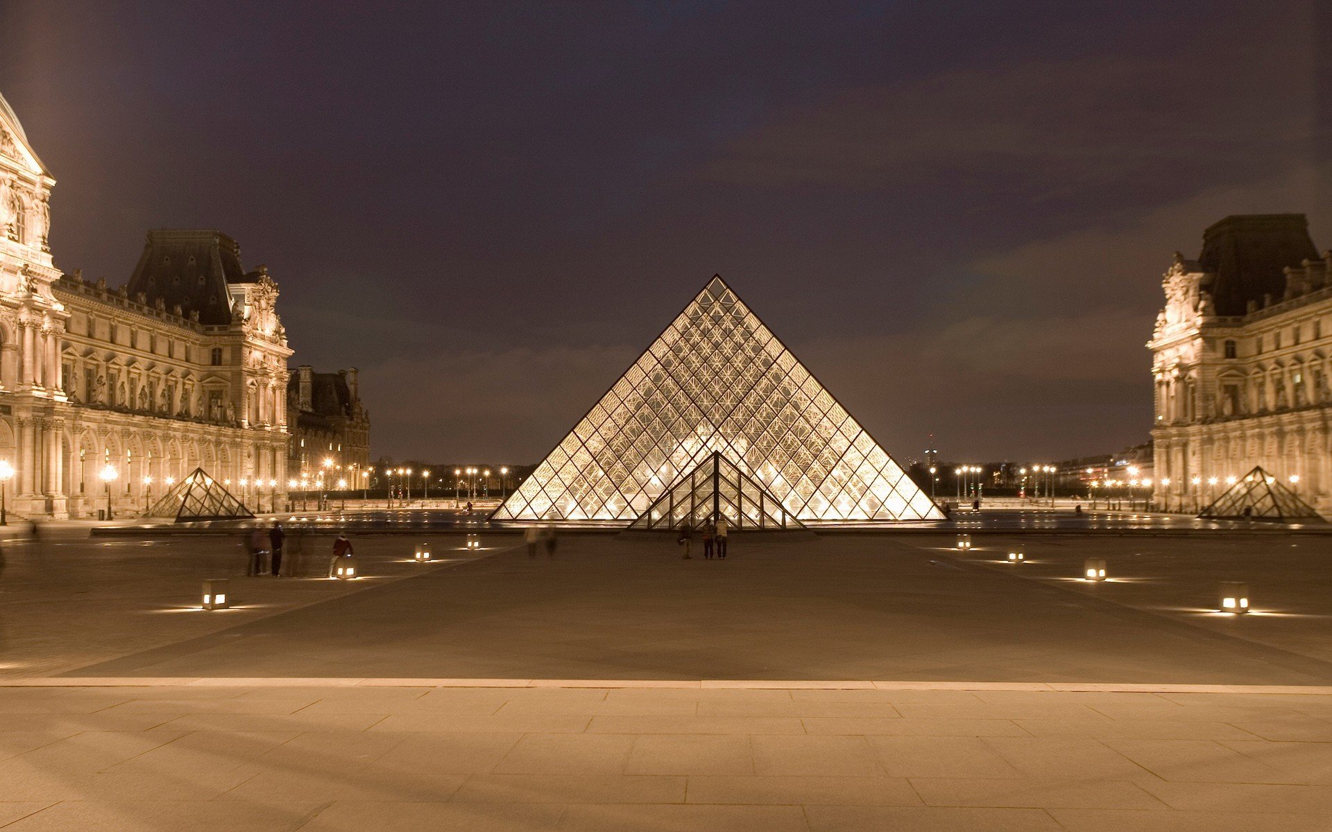 France, The Louvre, Long exposure, Paris, Pyramid, Night, Museum Wallpaper