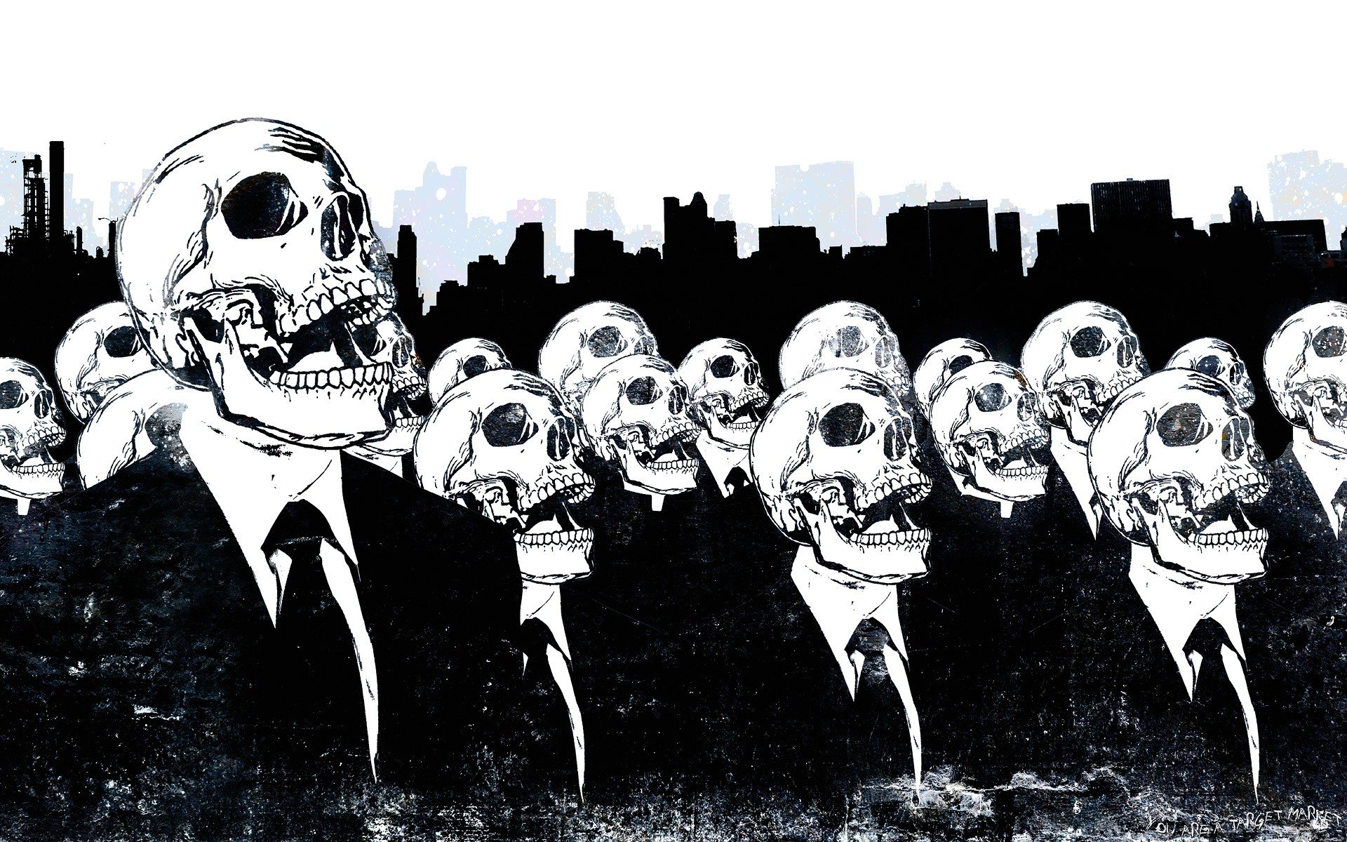 skull, Skyline Wallpaper