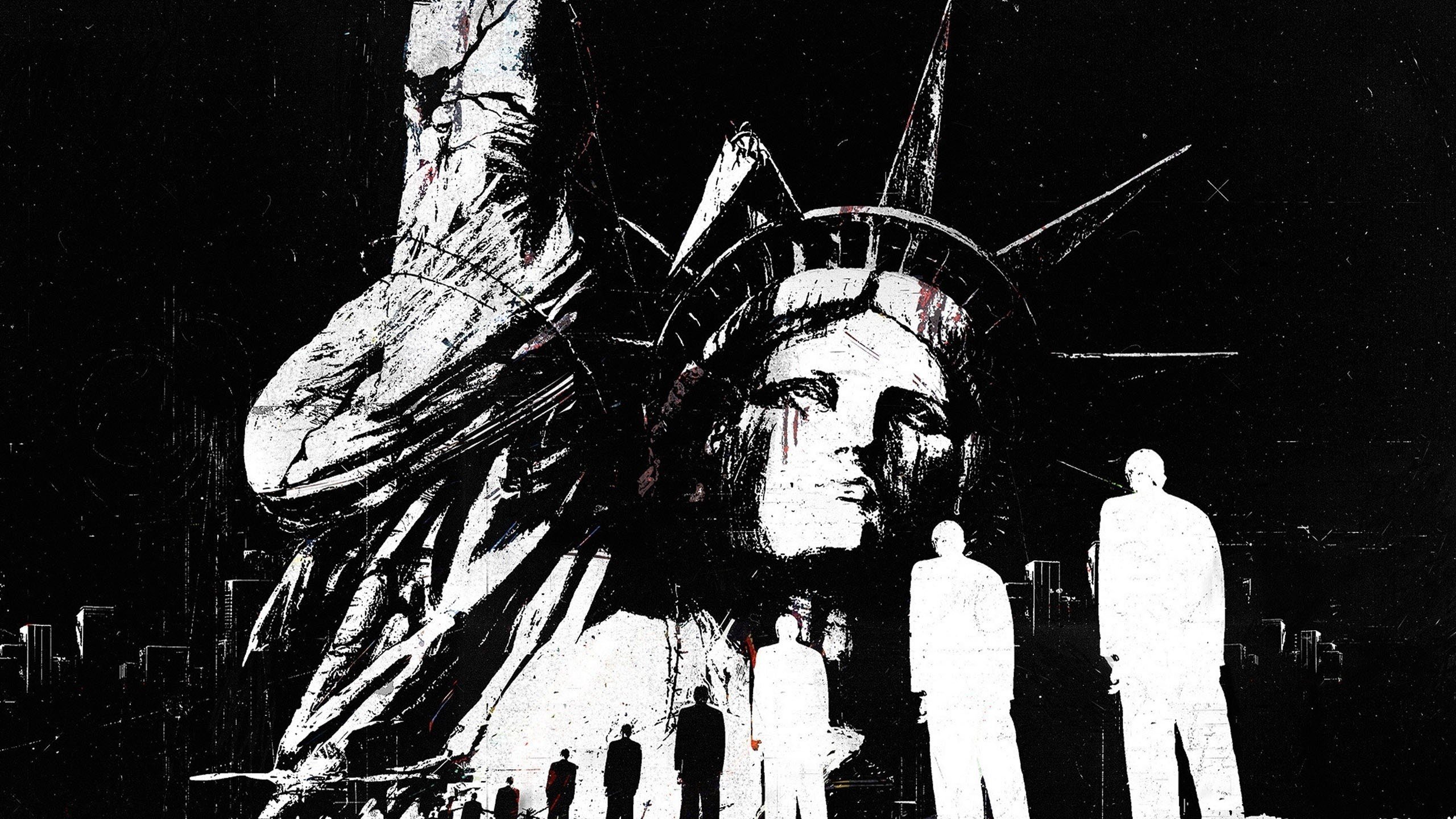 Statue of Liberty, Monochrome Wallpaper