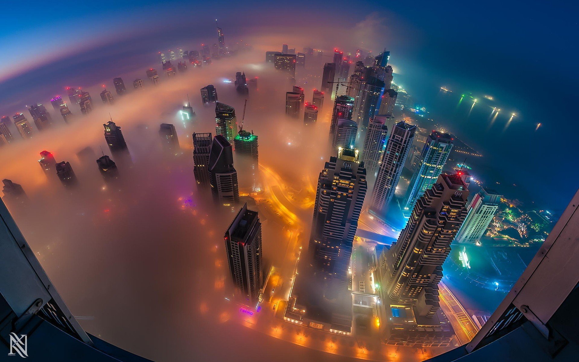 cityscape, City, Mist, Skyscraper, Dubai Wallpaper