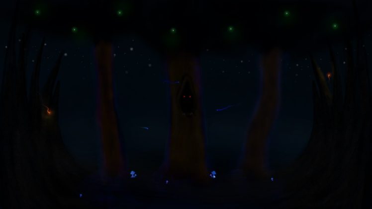 night, Fairies, Trees HD Wallpaper Desktop Background