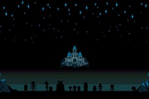 Undertale, Toriel, Sans, Papyrus, Castle, Drawing, Stars, Pixel art