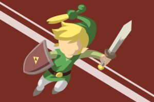 The Legend of  Zelda: Minish Cap, Vector art, Red, Green, Link, Triforce