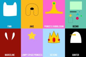 Adventure Time, Finn The Human, Jake The Dog, Princess Bubblegum, BMO, Marceline The Vampire Queen, Lumpy Space Princess, Ice King, Gunter
