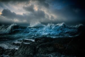 nature, Landscape, Clouds, Water, Sea, Rock, Waves, Storm