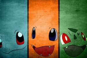 Pokemon, Minimalism, Squirtle, Bulbasaur, Charmander, Simple background