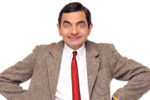 men, Actor, Rowan Atkinson, Mr. Bean, Smiling, Suits, Tie, White background