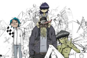 Gorillaz, Sketches, Murdoc Niccals, Noodle, 2 D, Russel Hobbs, Jamie Hewlett