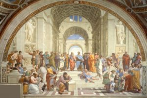 Raphael, Athens, Philosophy, Arch, Architecture, Painting, Students, Steps, Classic art, Socrates, Greek philosophers