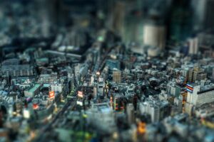 tilt shift, Cityscape, Japan