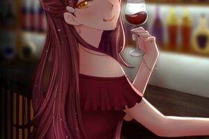 long hair, Redhead, Anime, Anime girls, Love Live!, Love Live! Sunshine, Sakurauchi Riko, Yellow eyes, Wine